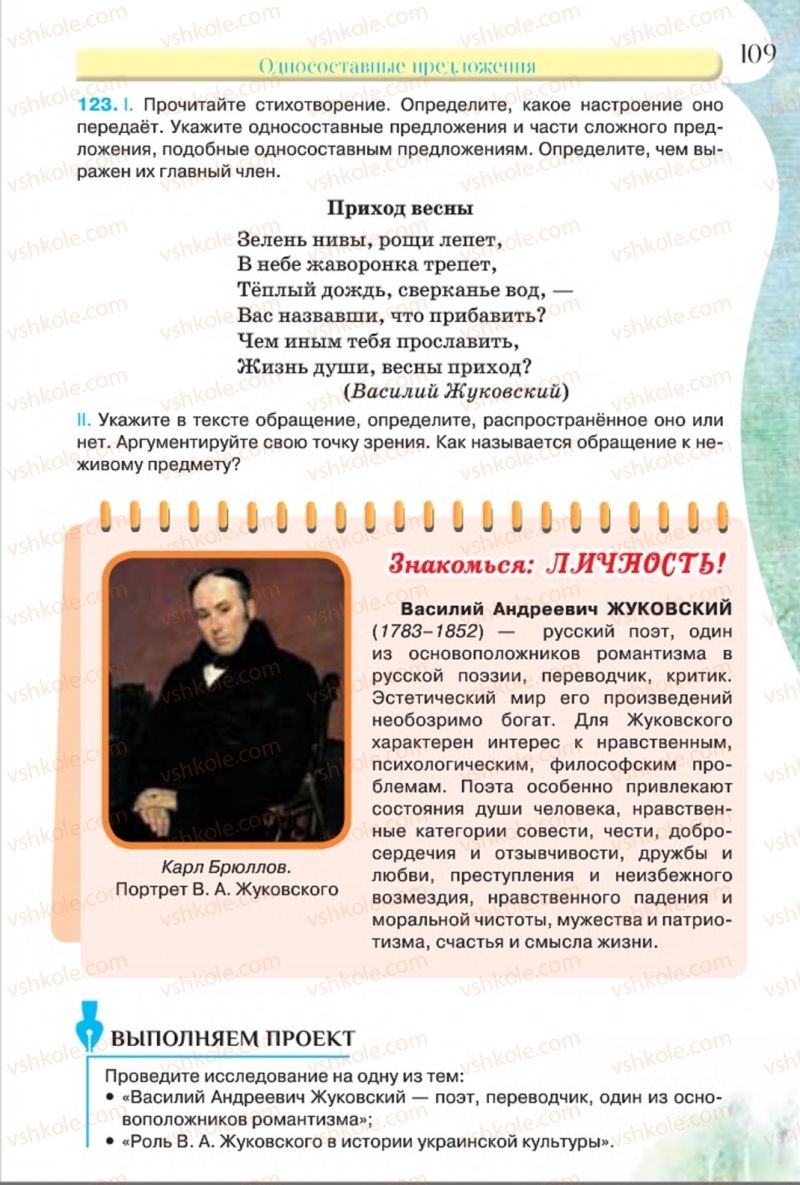 Страница 109 | Підручник Русский язык 8 клас Л.В Давидюк, В.И. Стативка 2016 8 год обучения