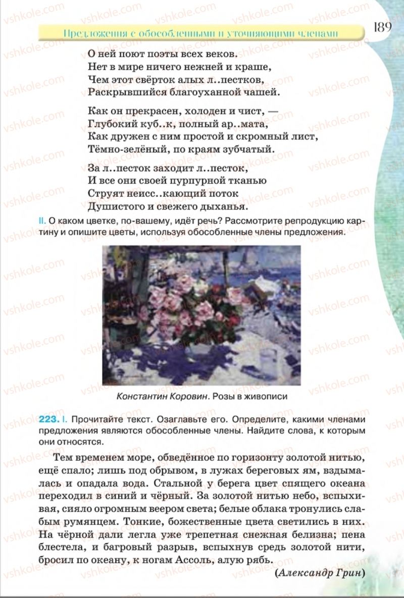 Страница 189 | Підручник Русский язык 8 клас Л.В Давидюк, В.И. Стативка 2016 8 год обучения