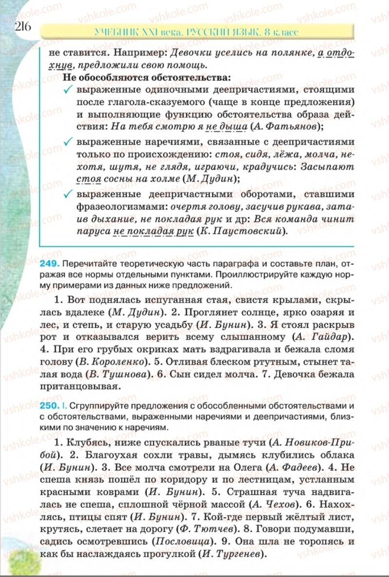 Страница 216 | Підручник Русский язык 8 клас Л.В Давидюк, В.И. Стативка 2016 8 год обучения