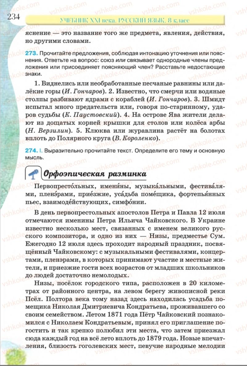 Страница 234 | Підручник Русский язык 8 клас Л.В Давидюк, В.И. Стативка 2016 8 год обучения