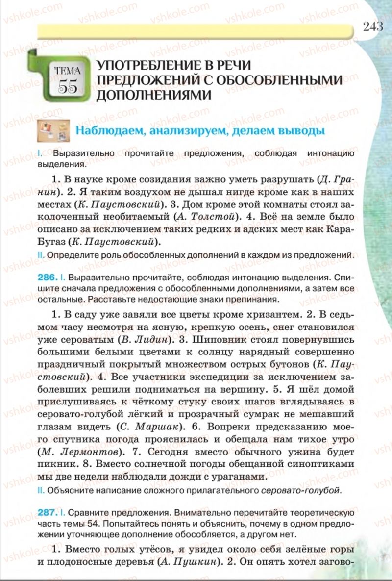 Страница 243 | Підручник Русский язык 8 клас Л.В Давидюк, В.И. Стативка 2016 8 год обучения