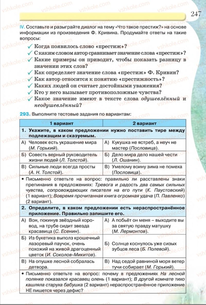 Страница 247 | Підручник Русский язык 8 клас Л.В Давидюк, В.И. Стативка 2016 8 год обучения