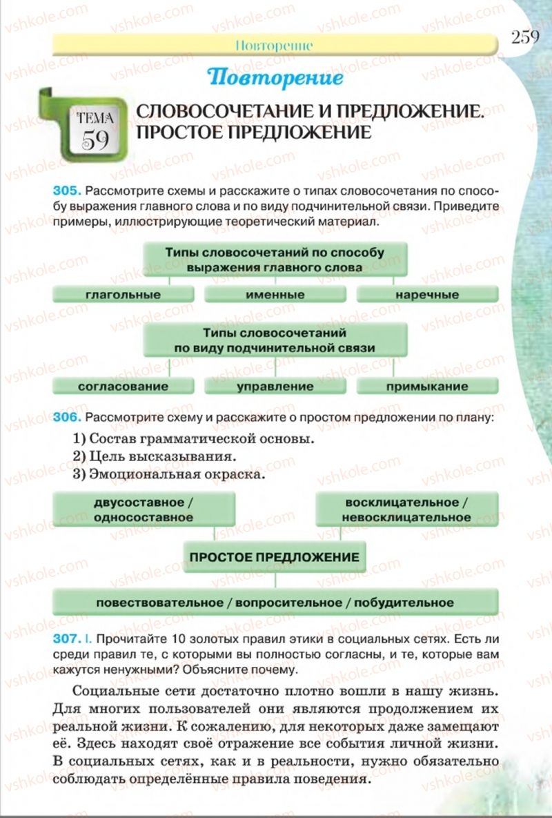 Страница 259 | Підручник Русский язык 8 клас Л.В Давидюк, В.И. Стативка 2016 8 год обучения