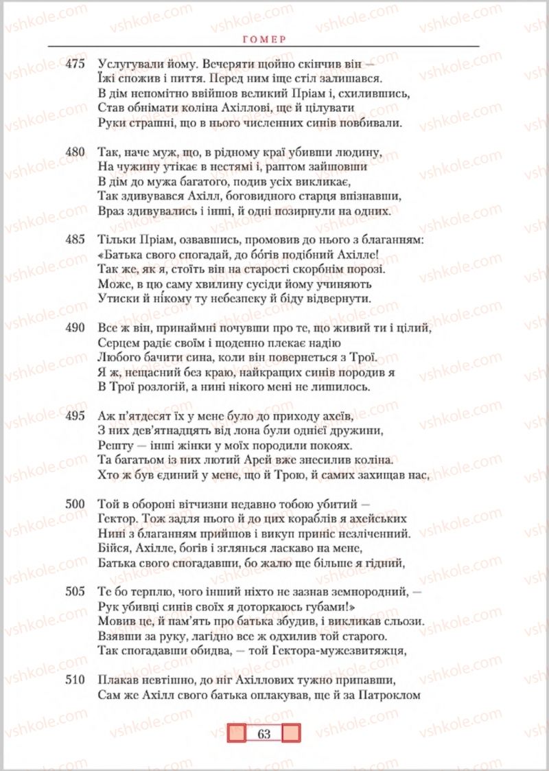 Страница 63 | Підручник Зарубіжна література 8 клас О.М. Ніколенко, М.О. Зуєнко, Б.В. Стороха 2016