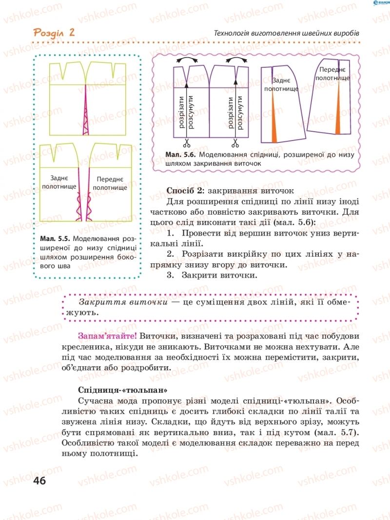 Страница 46 | Підручник Трудове навчання 8 клас І.Ю. Ходзицька, В.П. Тименко, О.В. Горобець 2016