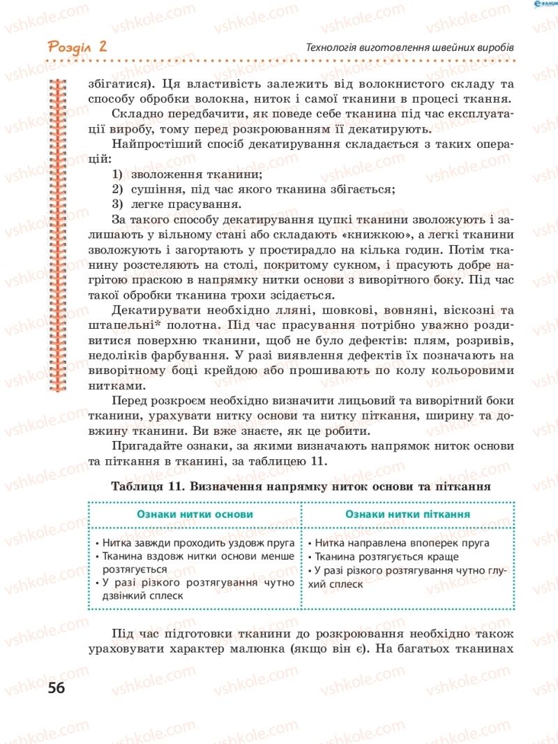 Страница 56 | Підручник Трудове навчання 8 клас І.Ю. Ходзицька, В.П. Тименко, О.В. Горобець 2016