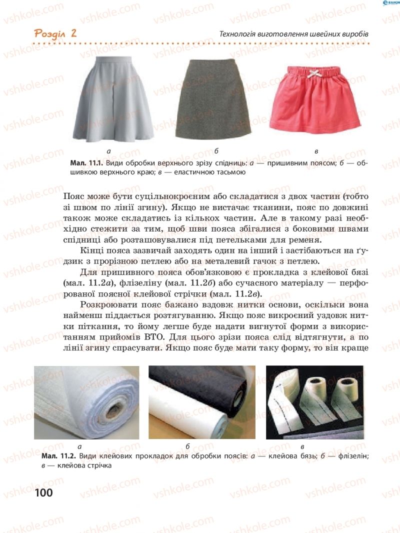 Страница 100 | Підручник Трудове навчання 8 клас І.Ю. Ходзицька, В.П. Тименко, О.В. Горобець 2016