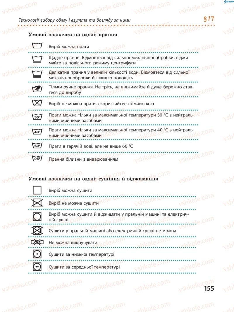Страница 155 | Підручник Трудове навчання 8 клас І.Ю. Ходзицька, В.П. Тименко, О.В. Горобець 2016