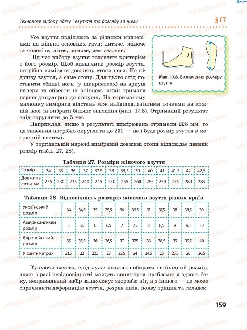 Страница 159 | Підручник Трудове навчання 8 клас І.Ю. Ходзицька, В.П. Тименко, О.В. Горобець 2016