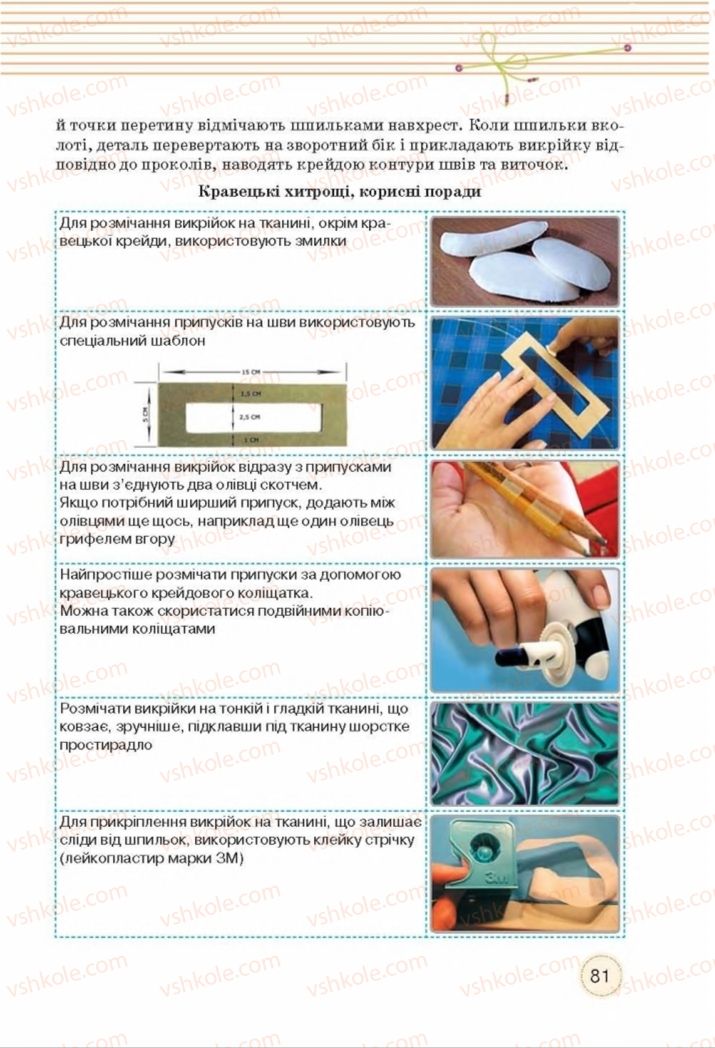 Страница 81 | Підручник Трудове навчання 8 клас Т.С. Мачача, Т.В. Стрижова 2016 Обслуговуючі види прац
