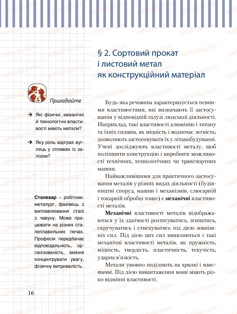 Страница 16 | Підручник Трудове навчання 8 клас Б.М. Терещук, М.А. Захаревичй 2016 Технічні види праці