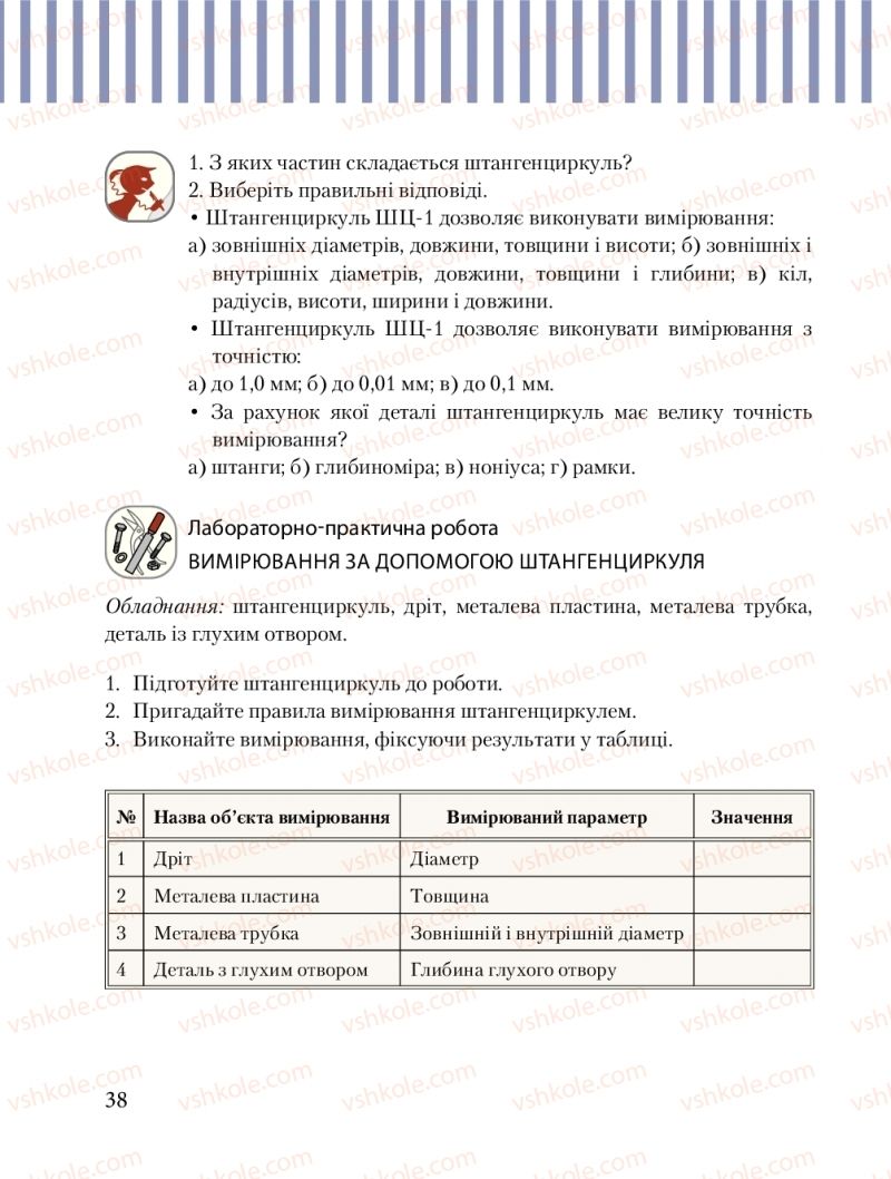 Страница 38 | Підручник Трудове навчання 8 клас Б.М. Терещук, М.А. Захаревичй 2016 Технічні види праці