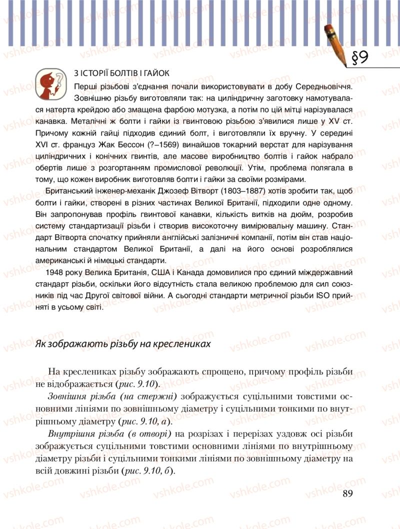 Страница 89 | Підручник Трудове навчання 8 клас Б.М. Терещук, М.А. Захаревичй 2016 Технічні види праці