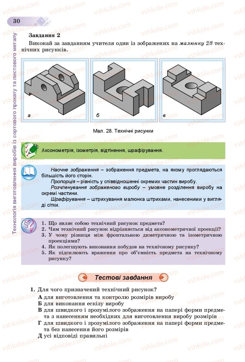 Страница 30 | Підручник Трудове навчання 8 клас В.М. Гащак, С.М. Дятленко, В.М. Терещук 2016 Технічні види праці