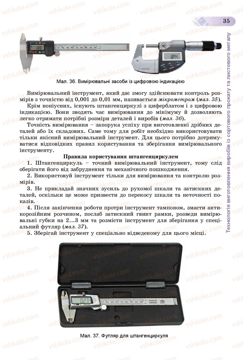 Страница 35 | Підручник Трудове навчання 8 клас В.М. Гащак, С.М. Дятленко, В.М. Терещук 2016 Технічні види праці