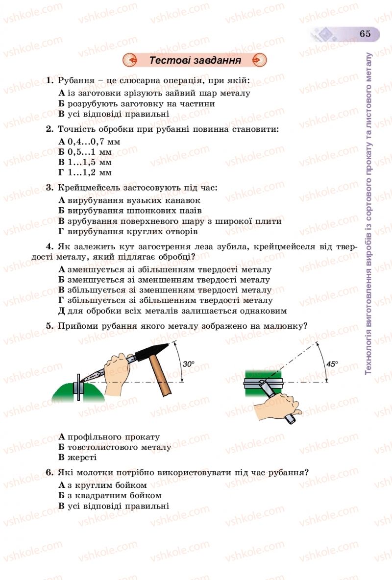 Страница 65 | Підручник Трудове навчання 8 клас В.М. Гащак, С.М. Дятленко, В.М. Терещук 2016 Технічні види праці