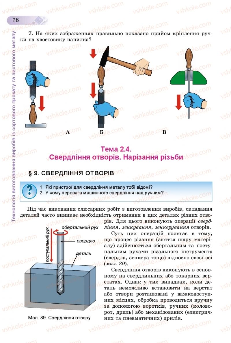 Страница 78 | Підручник Трудове навчання 8 клас В.М. Гащак, С.М. Дятленко, В.М. Терещук 2016 Технічні види праці
