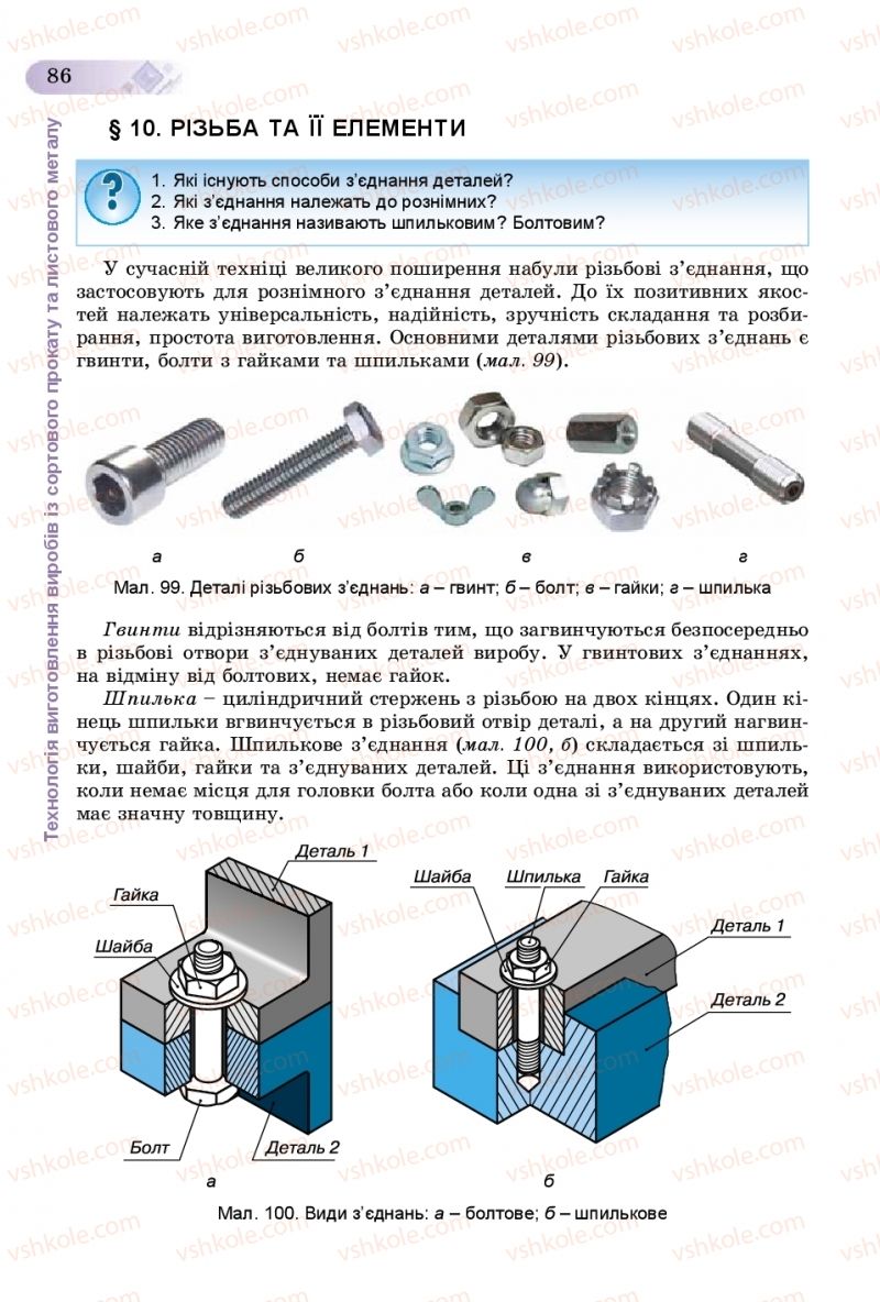 Страница 86 | Підручник Трудове навчання 8 клас В.М. Гащак, С.М. Дятленко, В.М. Терещук 2016 Технічні види праці