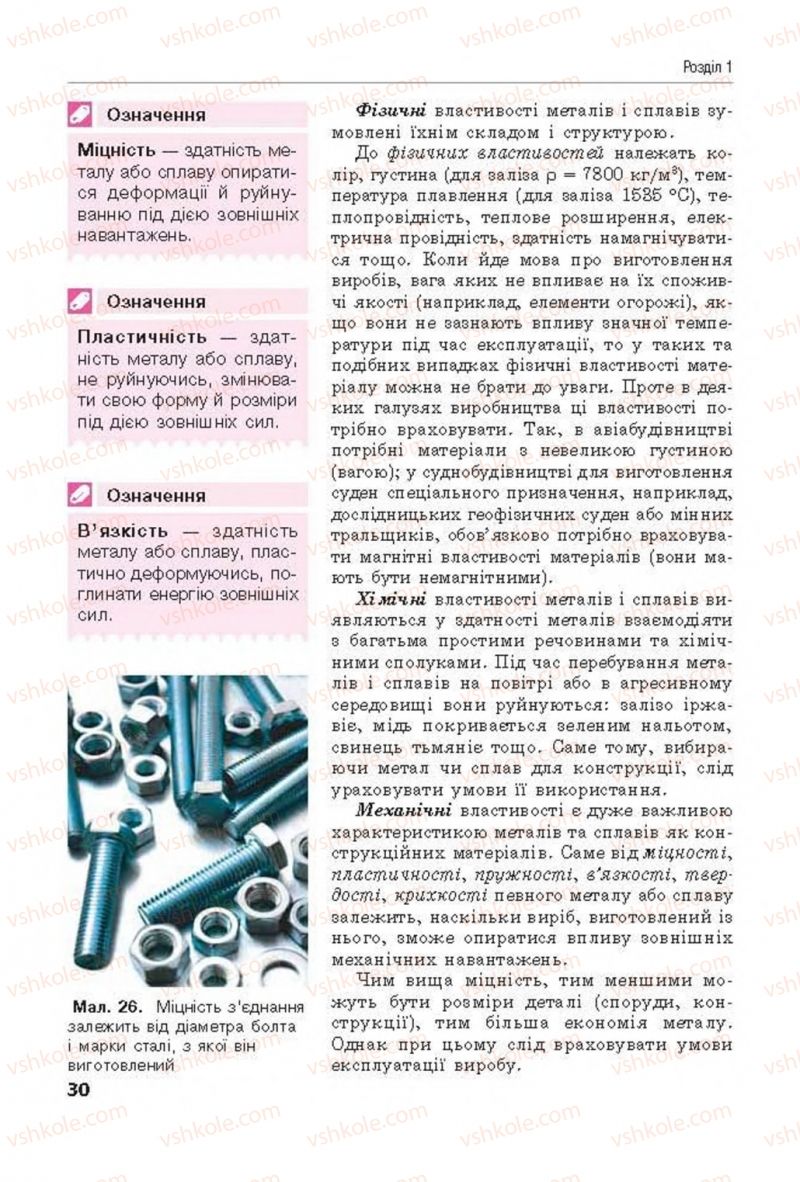 Страница 30 | Підручник Трудове навчання 8 клас Д.В. Лебедєв, А.М. Гедзик, В.В. Юрженко 2016 Технічні види праці