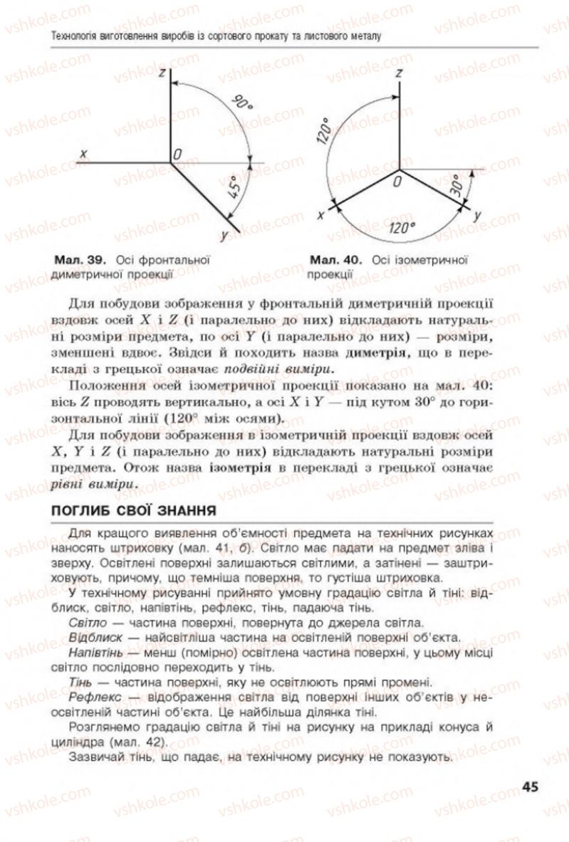 Страница 45 | Підручник Трудове навчання 8 клас Д.В. Лебедєв, А.М. Гедзик, В.В. Юрженко 2016 Технічні види праці