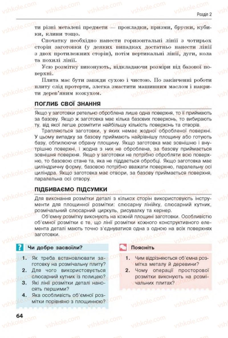 Страница 64 | Підручник Трудове навчання 8 клас Д.В. Лебедєв, А.М. Гедзик, В.В. Юрженко 2016 Технічні види праці