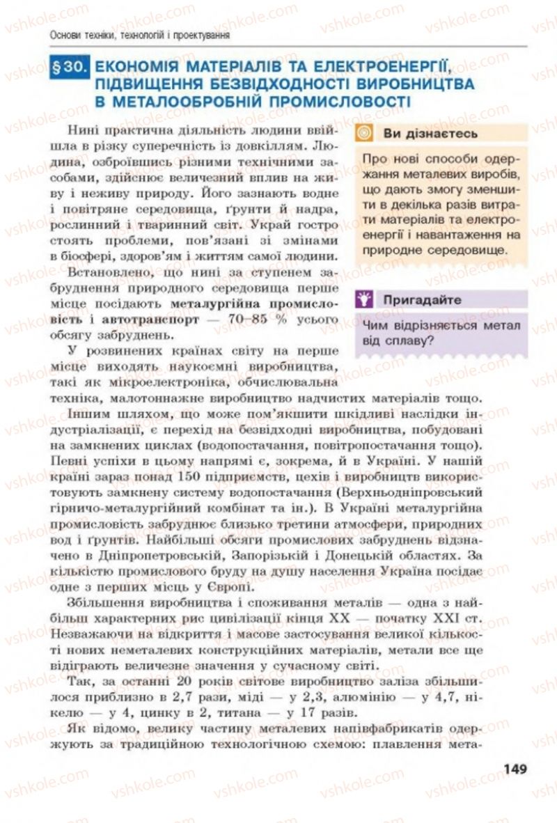 Страница 149 | Підручник Трудове навчання 8 клас Д.В. Лебедєв, А.М. Гедзик, В.В. Юрженко 2016 Технічні види праці