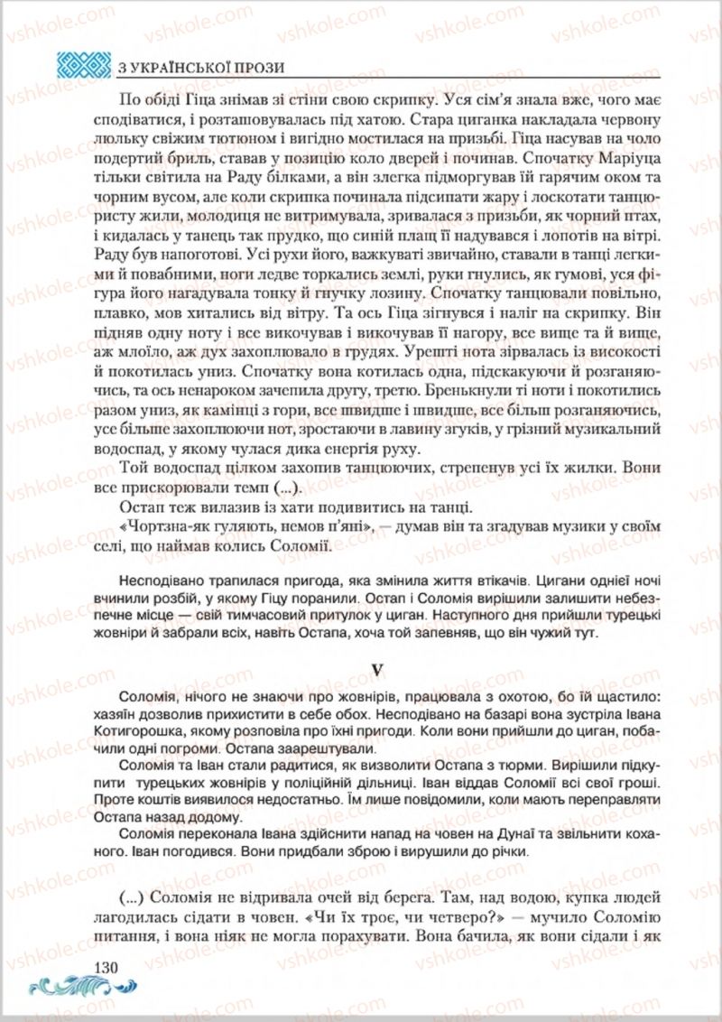 Страница 130 | Підручник Українська література 8 клас О.М. Авраменко 2016