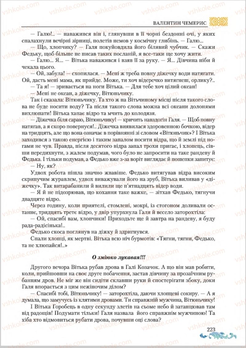 Страница 223 | Підручник Українська література 8 клас О.М. Авраменко 2016