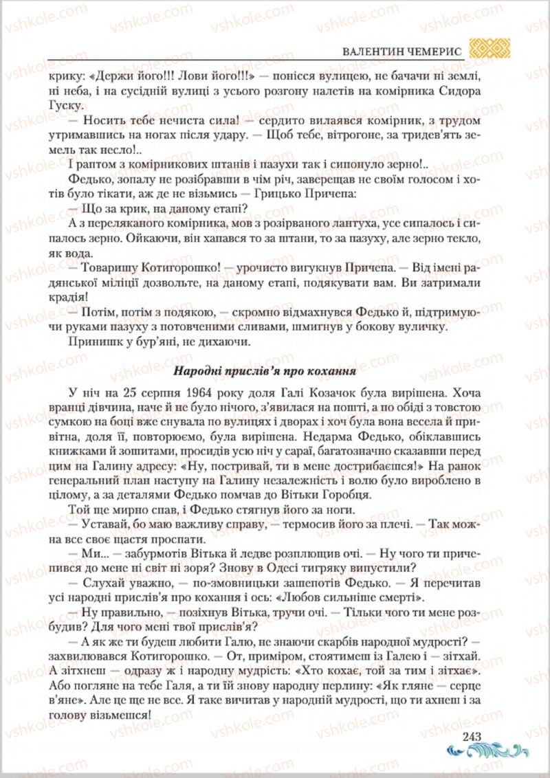Страница 243 | Підручник Українська література 8 клас О.М. Авраменко 2016