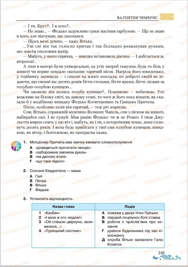 Страница 249 | Підручник Українська література 8 клас О.М. Авраменко 2016