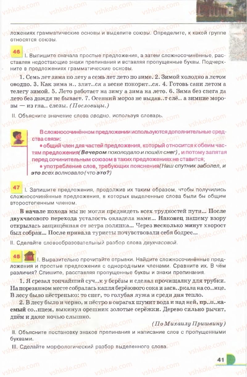 Страница 41 | Підручник Русский язык 9 клас Е.И. Быкова, Л.В. Давидюк, В.И. Стативка 2009