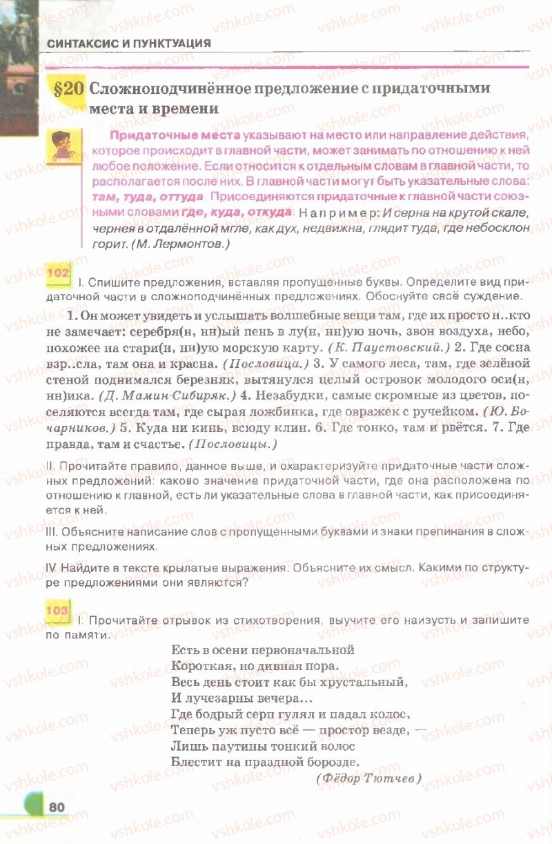 Страница 80 | Підручник Русский язык 9 клас Е.И. Быкова, Л.В. Давидюк, В.И. Стативка 2009