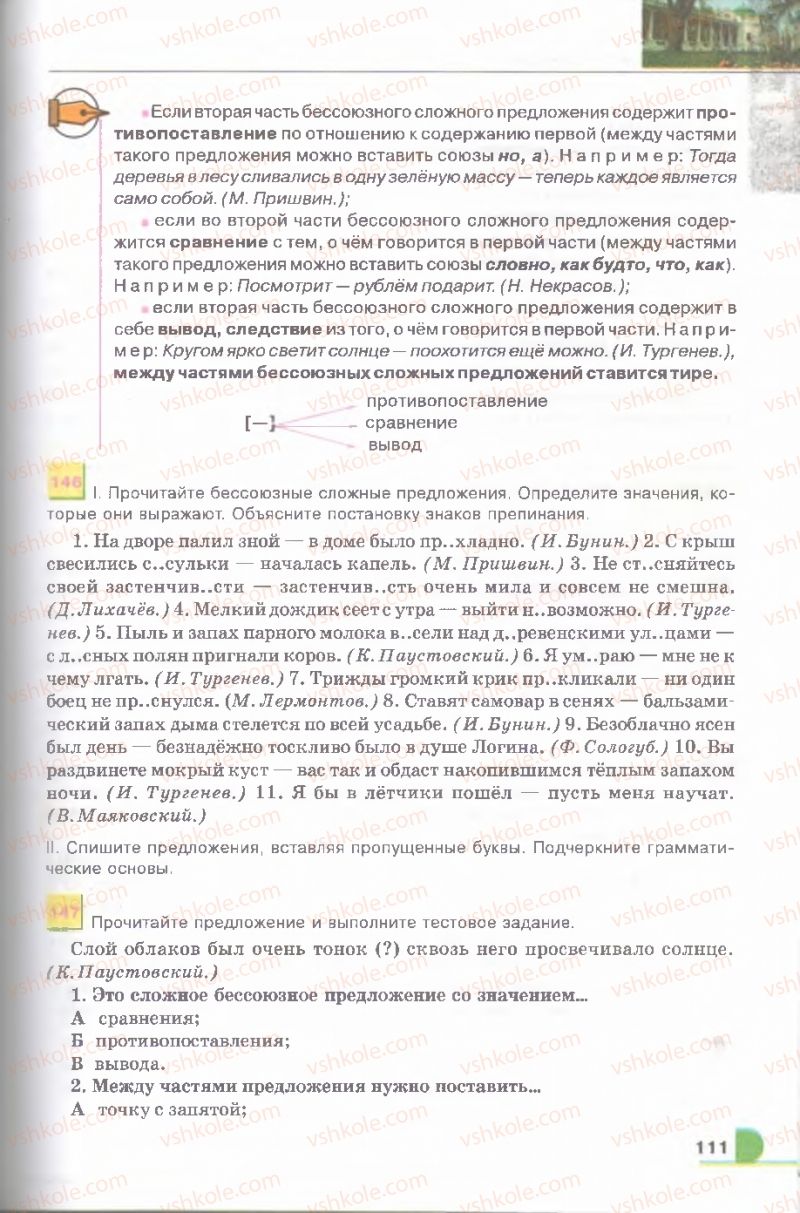 Страница 111 | Підручник Русский язык 9 клас Е.И. Быкова, Л.В. Давидюк, В.И. Стативка 2009