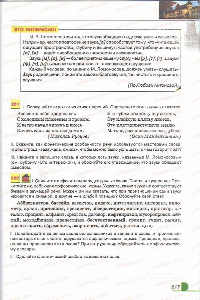 Страница 217 | Підручник Русский язык 9 клас Е.И. Быкова, Л.В. Давидюк, В.И. Стативка 2009