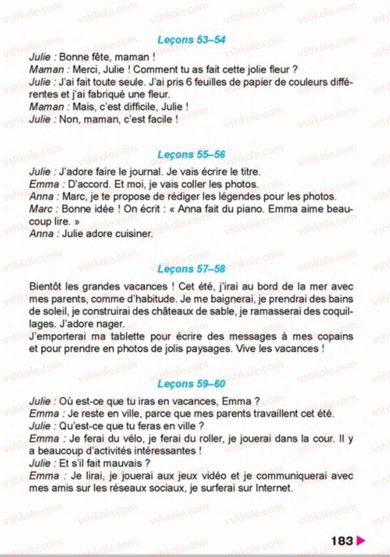 Страница 183 | Підручник Французька мова 4 клас Н.П. Чумак, Т.В. Кривошеєва 2015