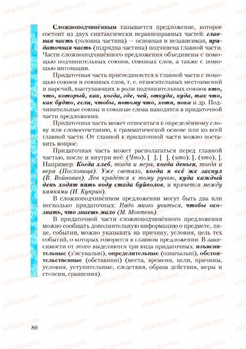 Страница 80 | Підручник Русский язык 9 клас А.Н. Рудяков, Т.Я. Фролова 2009