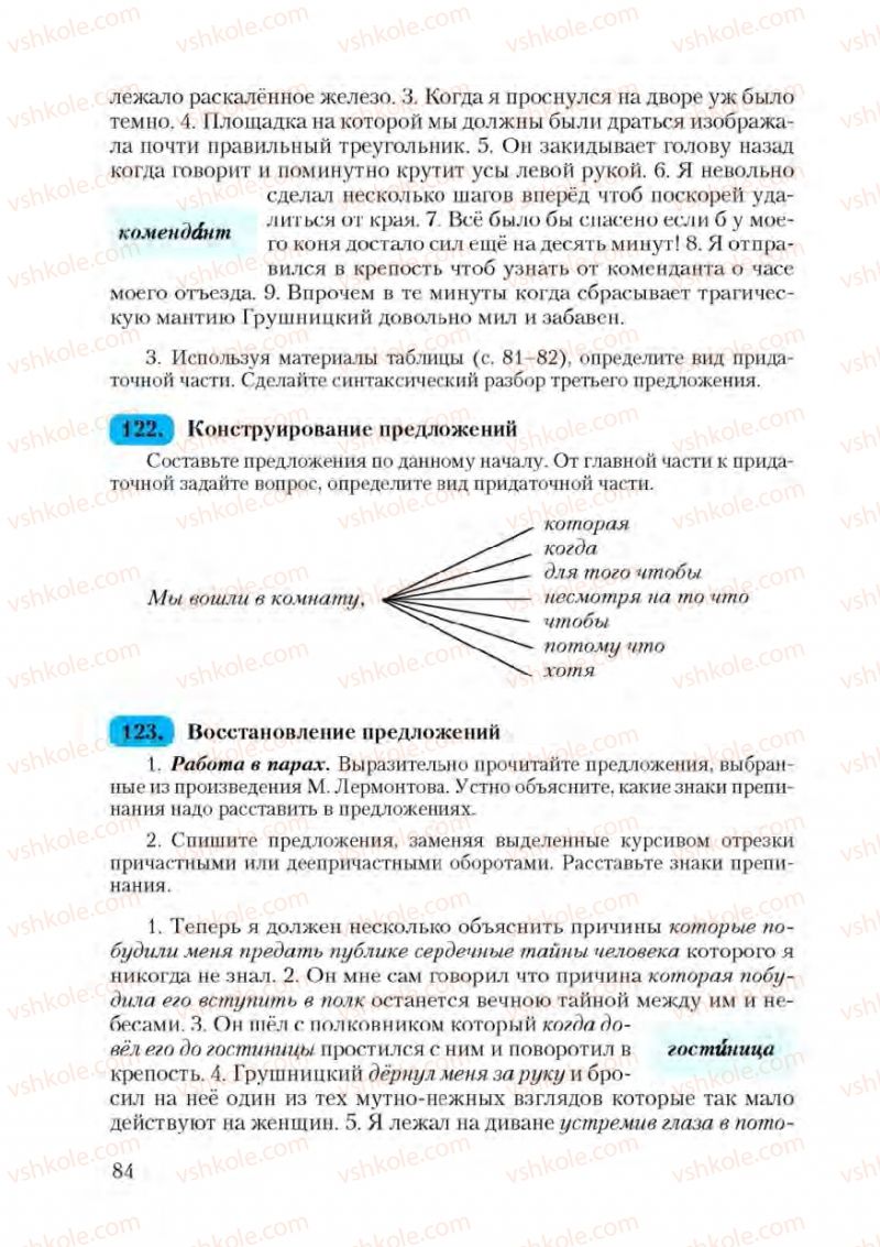 Страница 84 | Підручник Русский язык 9 клас А.Н. Рудяков, Т.Я. Фролова 2009
