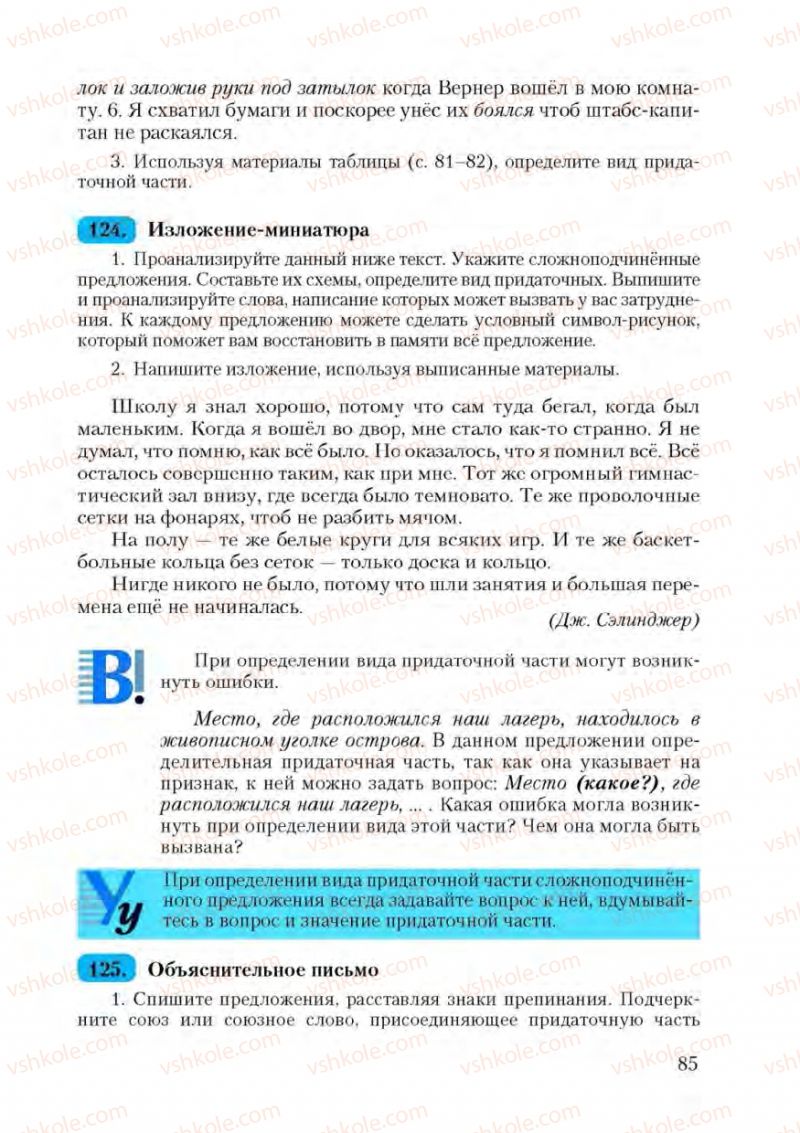 Страница 85 | Підручник Русский язык 9 клас А.Н. Рудяков, Т.Я. Фролова 2009