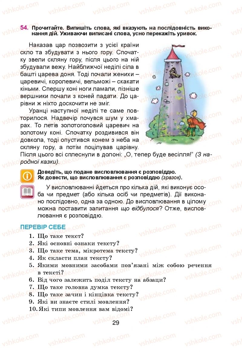 Страница 29 | Підручник Українська мова 5 клас Н.М. Тушніцка, М.Б. Пилип 2013