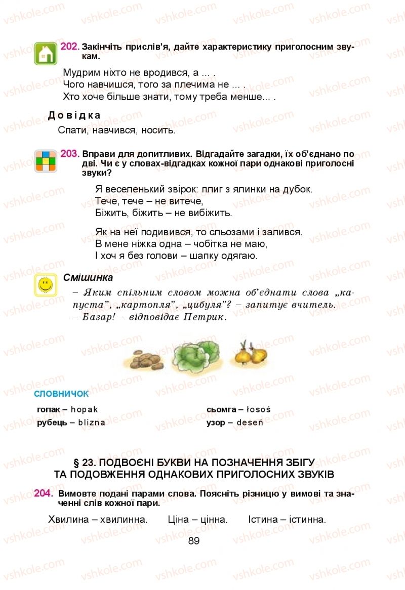 Страница 89 | Підручник Українська мова 5 клас Н.М. Тушніцка, М.Б. Пилип 2013