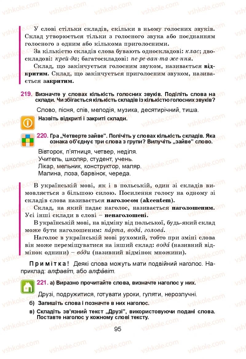Страница 95 | Підручник Українська мова 5 клас Н.М. Тушніцка, М.Б. Пилип 2013