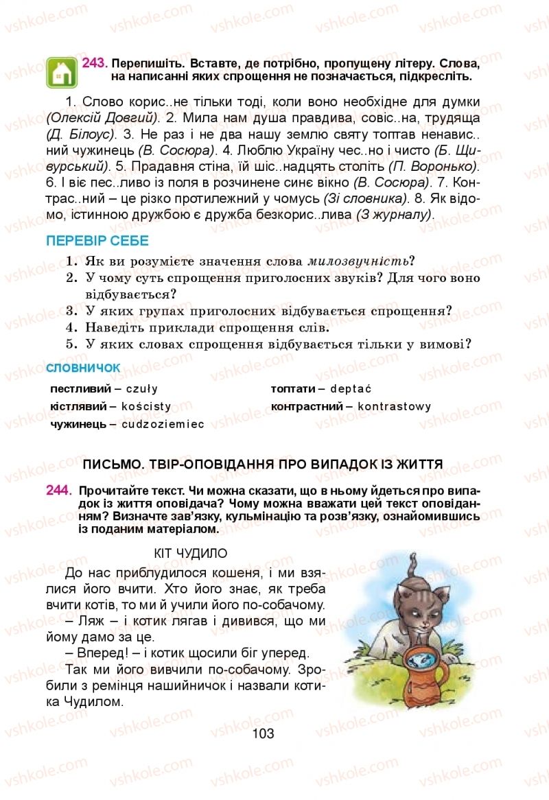 Страница 103 | Підручник Українська мова 5 клас Н.М. Тушніцка, М.Б. Пилип 2013