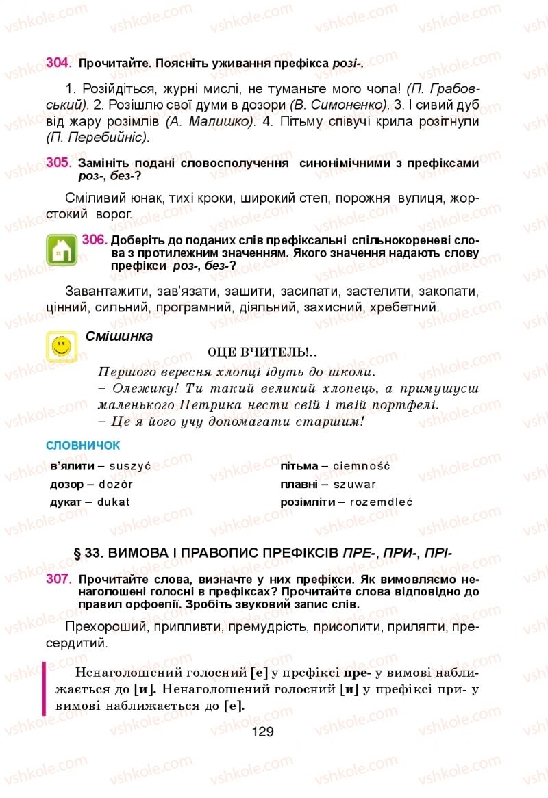 Страница 129 | Підручник Українська мова 5 клас Н.М. Тушніцка, М.Б. Пилип 2013