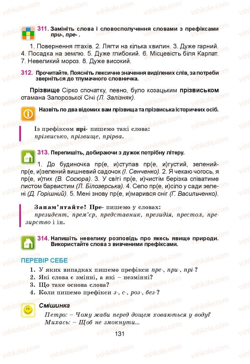 Страница 131 | Підручник Українська мова 5 клас Н.М. Тушніцка, М.Б. Пилип 2013