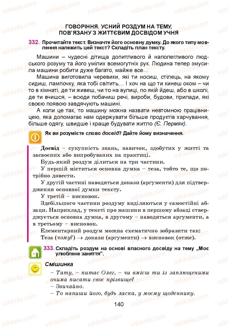 Страница 140 | Підручник Українська мова 5 клас Н.М. Тушніцка, М.Б. Пилип 2013