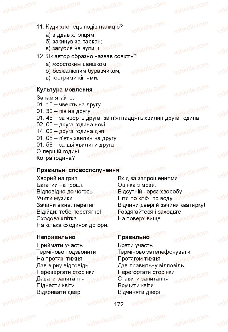 Страница 172 | Підручник Українська мова 5 клас Н.М. Тушніцка, М.Б. Пилип 2013