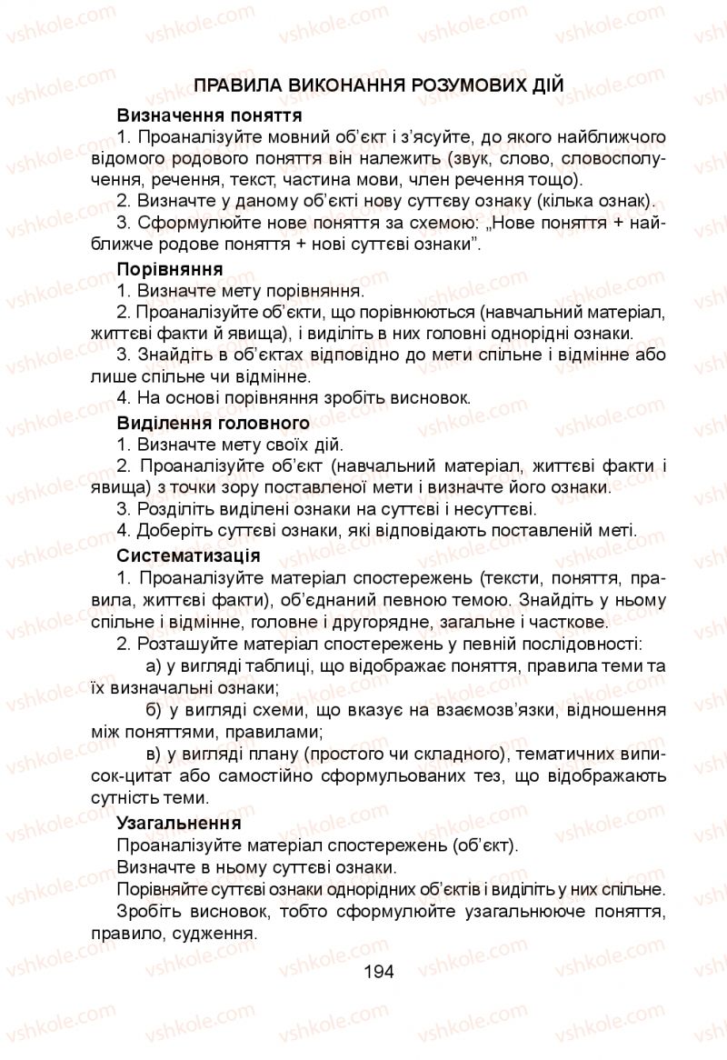 Страница 194 | Підручник Українська мова 5 клас Н.М. Тушніцка, М.Б. Пилип 2013