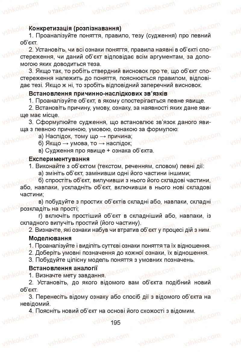 Страница 195 | Підручник Українська мова 5 клас Н.М. Тушніцка, М.Б. Пилип 2013