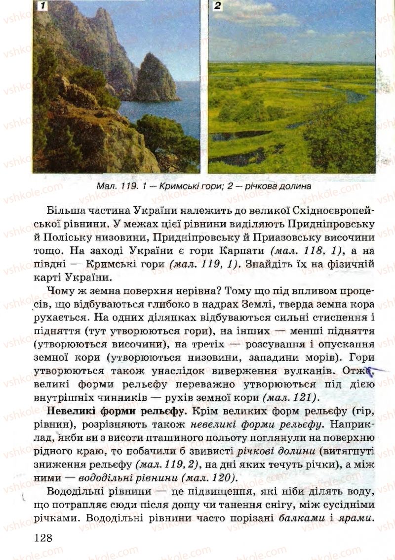 Страница 128 | Підручник Природознавство 5 клас В.Р. Ільченко, К.Ж. Гуз, Л.М. Булава 2005