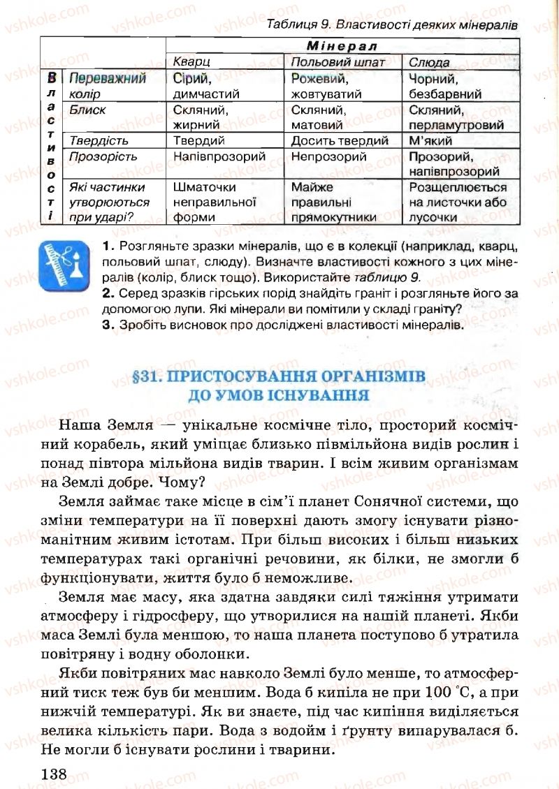Страница 138 | Підручник Природознавство 5 клас В.Р. Ільченко, К.Ж. Гуз, Л.М. Булава 2005